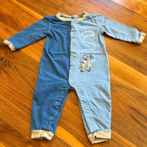 Vintage Wrangler Blue and Tan Kids Footie